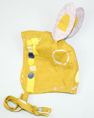 Bonnet with Removable Ears - Nani Iro Golden