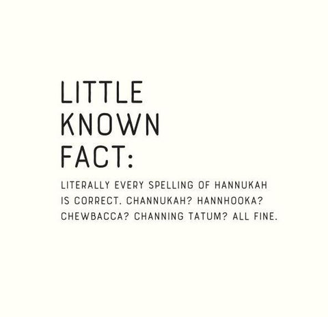 Hanukkah Fact  Letterpress Card