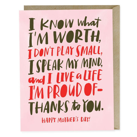 Know My Worth Mother's Day Card