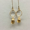 Tiny Drop Earrings - Citrine/Gold