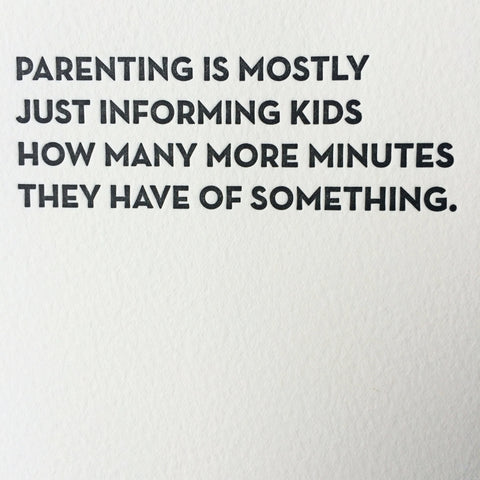 Minutes Letterpress Card