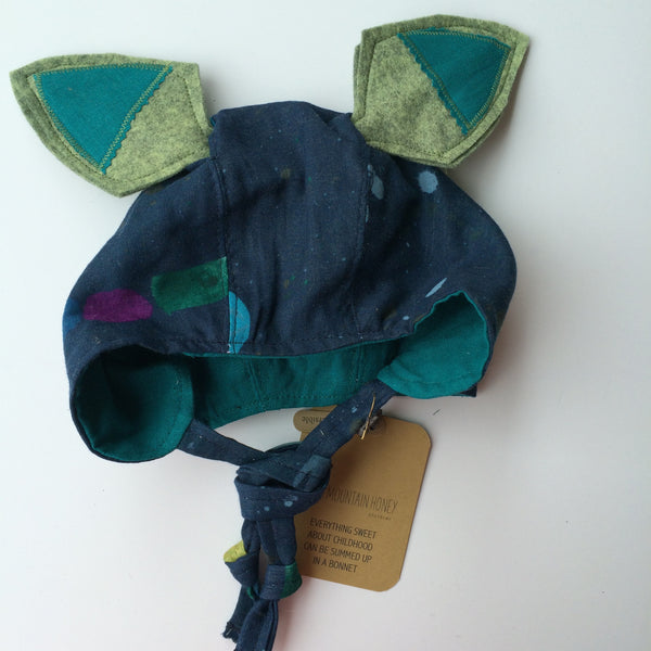 Pinokio Wrapped Bonnet With Ears, Cappello A Cuffia Neonati, Ecru