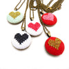 Petite Heart Necklace - Mint/Gold