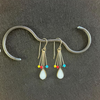White Petal Fringe Earrings