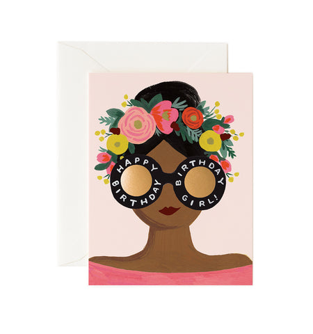 Flower Crown Birthday Girl Card