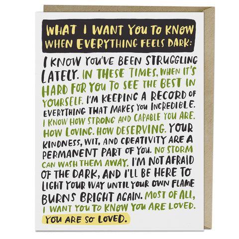 Everything Feels Dark Empathy Card