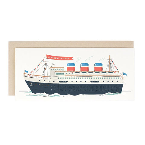 Ocean Liner Birthday Card