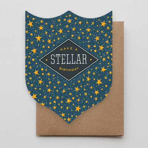 Stellar Birthday Shield Card