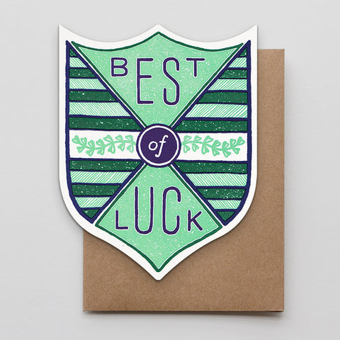 Best of Luck Shield Card