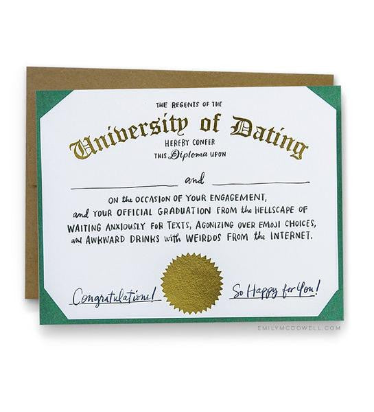 University of Dating Card
