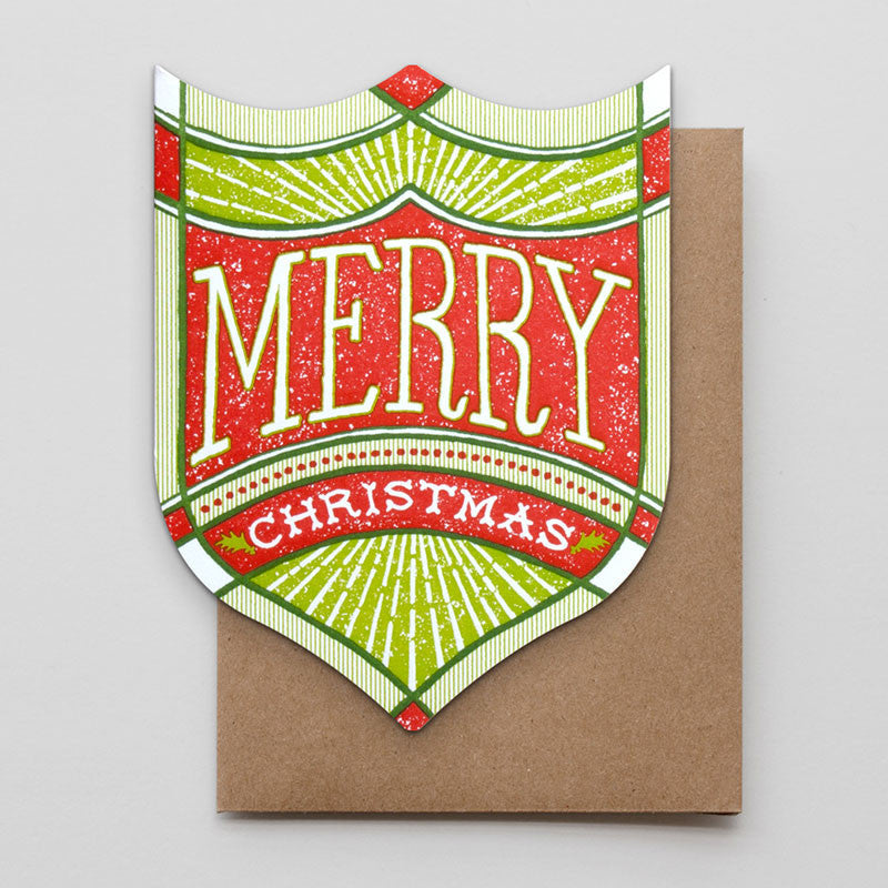 Merry Christmas Shield Card