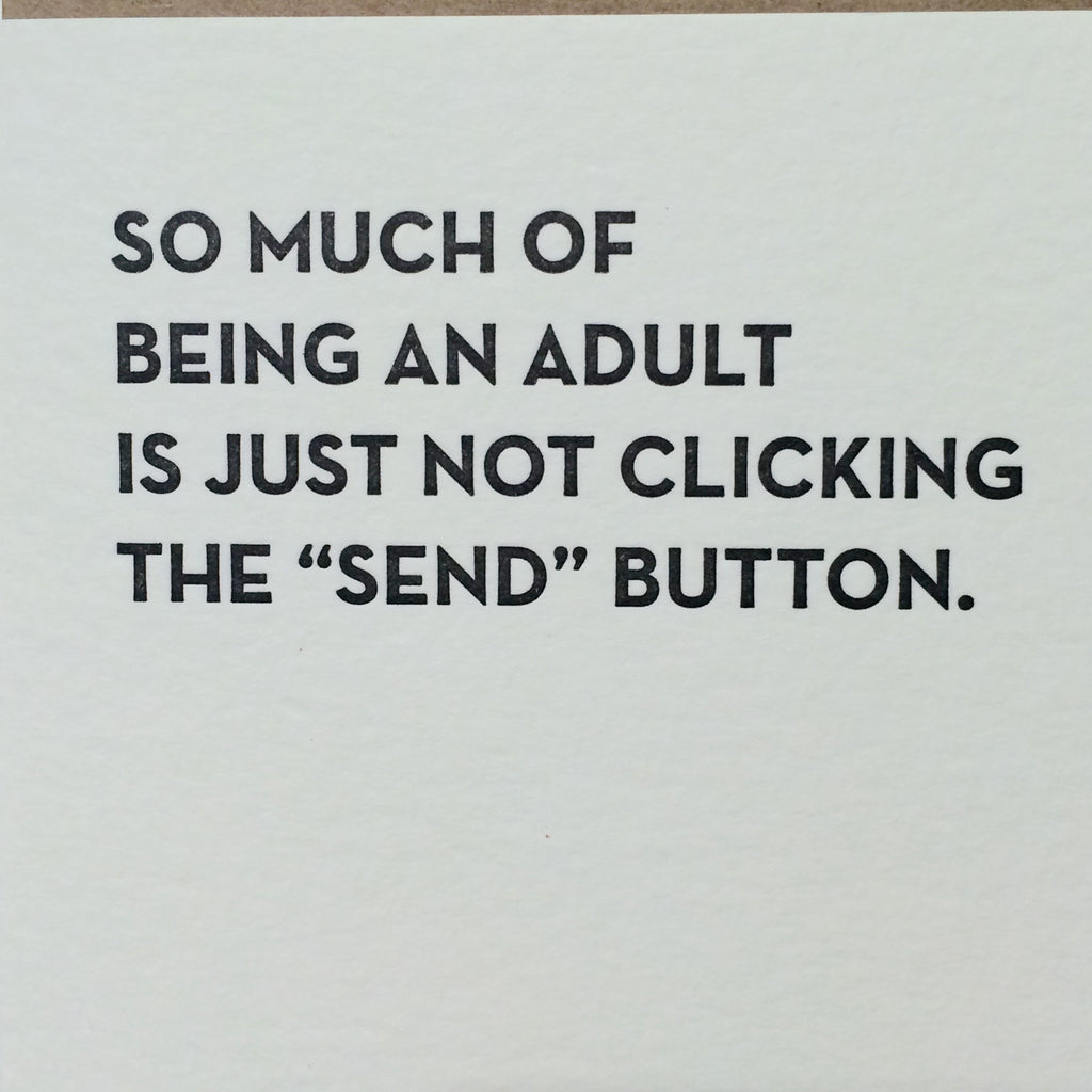 Being Adult Letterpress Card