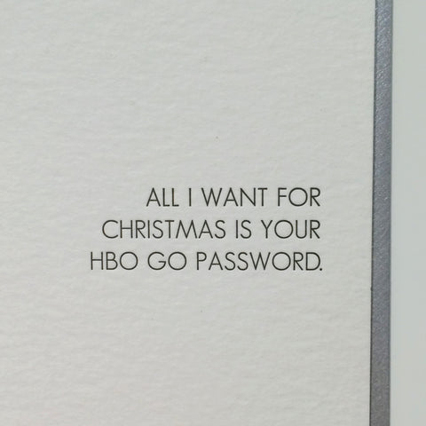 HBO Go Letterpress Card