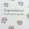 Pigs Fly Congrats Card