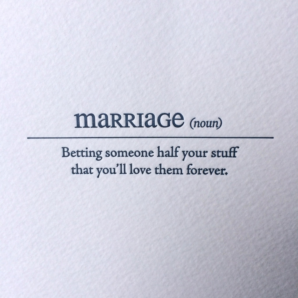 Marriage Letterpress Card