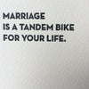Tandem Bike Letterpress Card