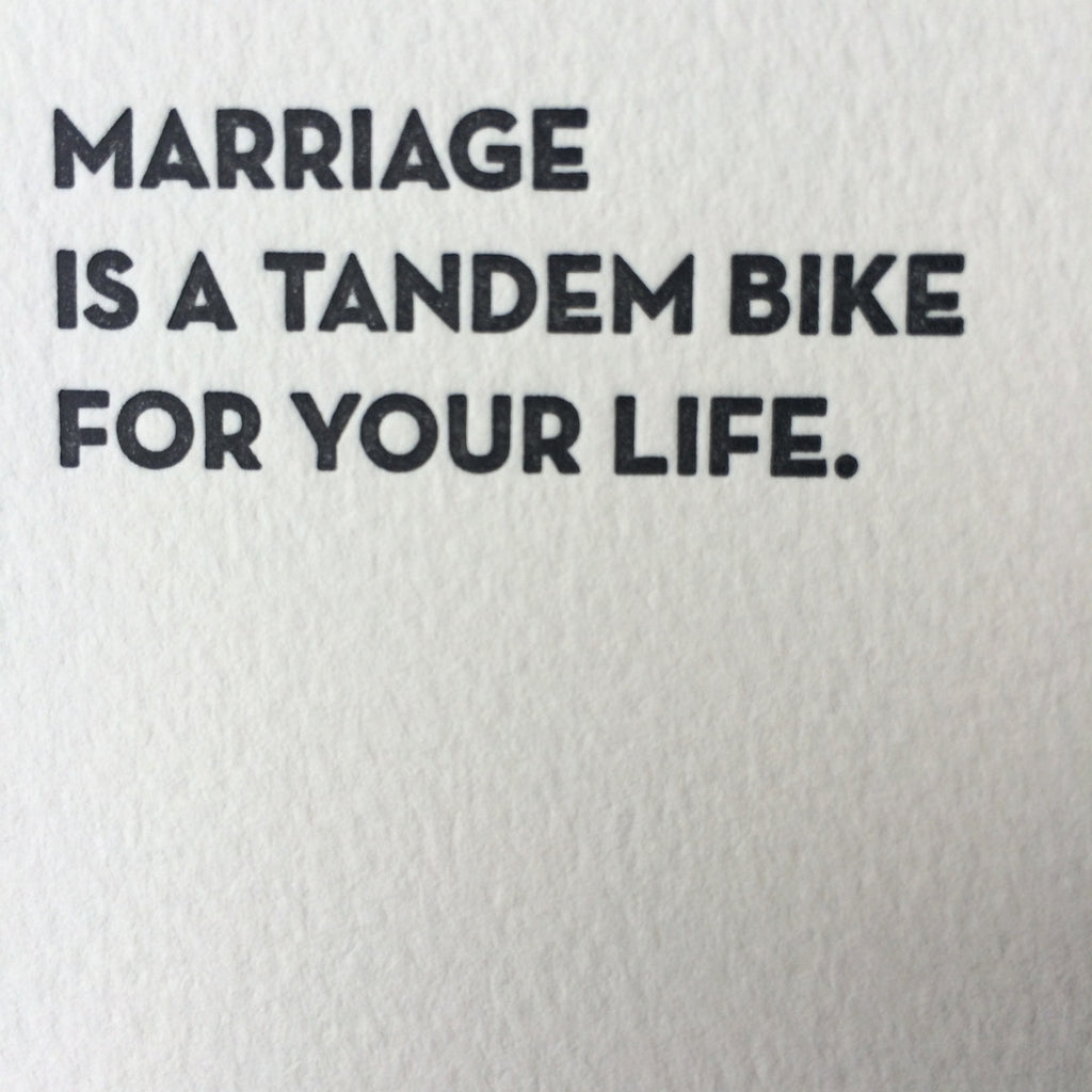 Tandem Bike Letterpress Card