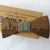 New York Skyline Wooden Bow Tie