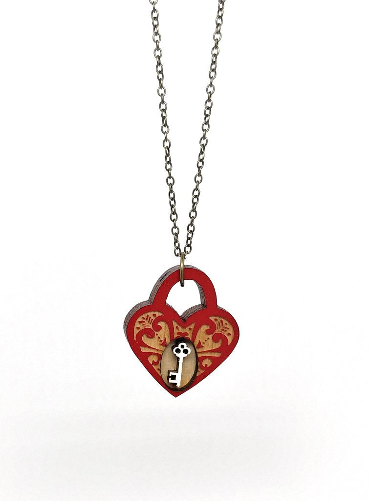 Key Heart Lock Necklace