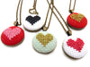 Petite Heart Necklace - Navy/Red