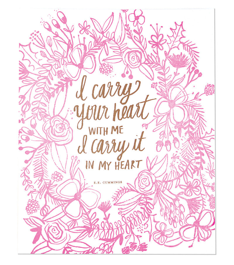 Carry Your Heart Letterpress Print