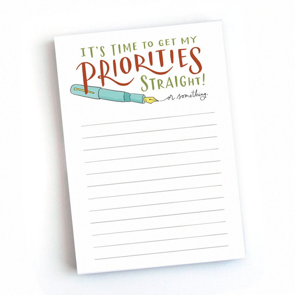 Hand Written Priorities Priorities Notepad – Plumfield