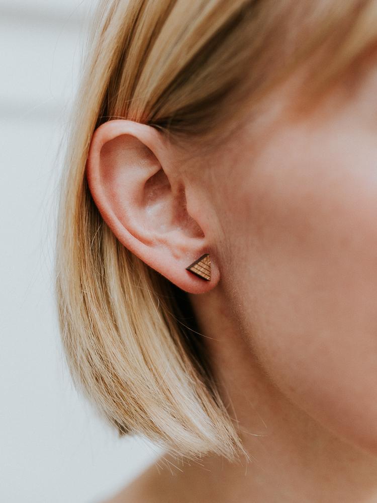 Triangle Stud Earrings - Blush