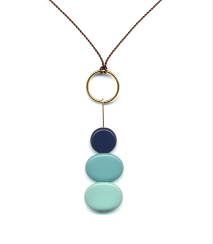 Stacked Blue Rocks Necklace