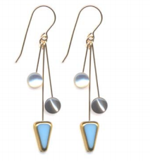Blue Arrow Cluster Earrings