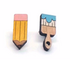 Pencil and Paintbrush Studs