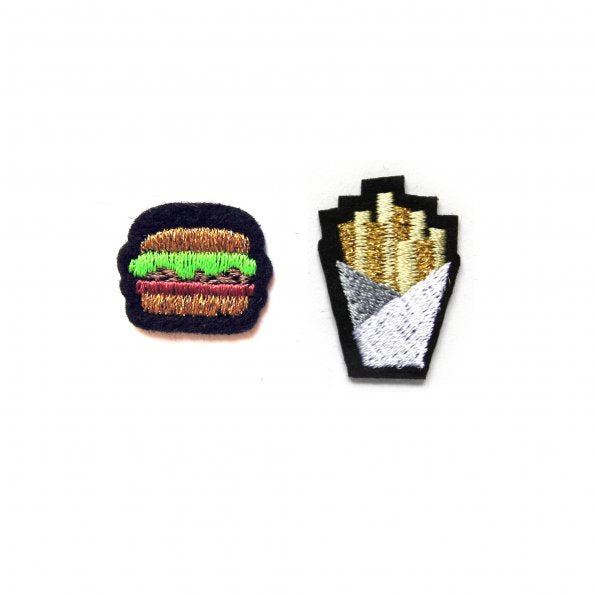 Hamburger and Fries Patch Set