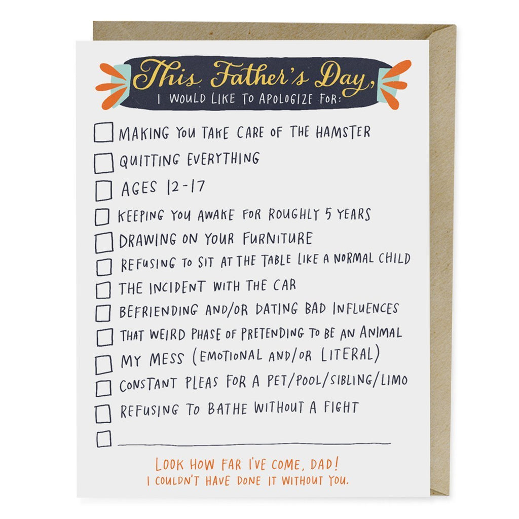 Checklist Father's Day Card