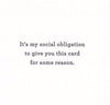 Social Obligation Card