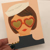 Heart Eyes Girl Card