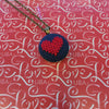 Petite Heart Necklace - Navy/Red
