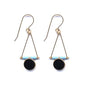Blue and Black Triangle Drop Earrings