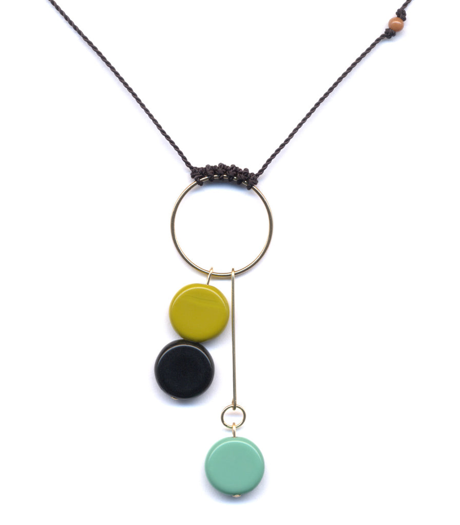 Roped Hoop with Circles Necklace