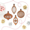 Retro Wood Ornaments- Set of 4